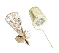 Cabilock Rotating Christmas Candle Holder Gold Snowflake Metal Tea Light Candle Stand Spinning Xmas Table Centerpiece Decoration for Holiday Parties and Festive Home Use