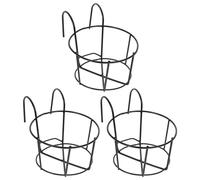 Cabilock Round Flower Stand - Iron Hanging Planter Box for Balcony Durable over the Rail Flower Pots Indoor Outdoor Decorative Plant Holder