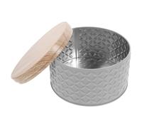 Cabilock Round Metal Cookie Tins with Airtight Lids Biscuit Storage Containers for Birthday Party Candy Cake Chocolate Packaging Grey