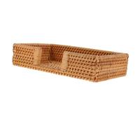 Cabilock Rustic Rattan Woven Napkin Box Tissue Paper Storage Organizer for Kitchen Bar Cafe Office Table Use