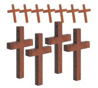 Cabilock Rustic Wooden Cross Charms with Unique Look for Jewelry Making 40pcs Small Mini Cross Pendants for Halloween Themes and Decorations, for DIY Crafts