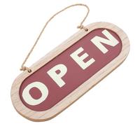 Cabilock Rustic Wooden Door Open Close Sign Double-sided Business Plaque with Vivid Design Home Shop Wall Decor for Cafe Bar Restaurant