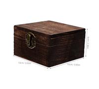 Cabilock Rustic Wooden Jewelry Storage Case with Lid Lightweight Trinket Box for Earrings Pendants Rings Vintage Style Desktop Organizer for Small Accessories and Keepsakes