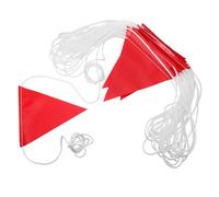 Cabilock Safety Banner Flags Red Triangle, 45 Pieces 30M Heavy-Duty Pennant Flags for Event Marking, Traffic Control, and Hazard Area Signaling