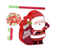 Cabilock Santa Claus Christmas Pinata with Stick Blindfold and Spacious Candy Holder Paper Material Hang Holiday Smash Game for Family Gatherings and Mexican Fiesta Party Supplies