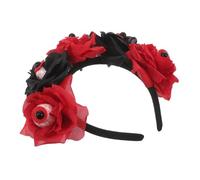 Cabilock Scary Halloween Headband with Realistic Eyeball and Rose Petals Reusable Spooky Hair Hoop for Haunted House Carnival Season Cosplay and Party Accessories