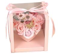 Cabilock Scented Rose Soap Flower Box for Women Bath Spa Petals Romantic Gift for Mother's Day Valentine's Day Christmas Birthday Decorative Basket with Safe Foaming Soap