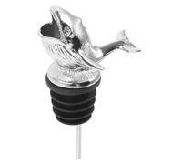 Cabilock Sea Whale Silver Wine Pourer Metal Bottle Spout Bar Accessory for Wine Liquor Bottles Elegant Antique Finish Replacement Pourer for Home Dining and Parties