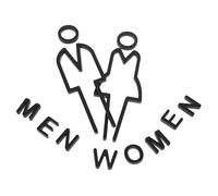 Cabilock Self-adhesive Acrylic Bathroom Signs Black Hollowout Gender Indicators for Men and Women Thickened Material Modern Restroom Decor for Home Office and Business Use