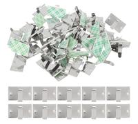 Cabilock Self-Adhesive Metal Cable Clips 50Pcs for Office Desk Cord Management, 25X15Mm Wire Holders, Cable Organizers Suitable for Coffee Machines and Air Fryers