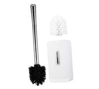 Cabilock Self Adhesive Toilet Brush and Holder Set Wall Mounted ABS Stainless Steel No Drilling Deep Cleaning Scrubbing Brush for Bathroom Ergonomic Handle