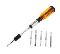 Cabilock Semi Automatic Push Pull Hand Screwdriver Carbon Steel Ratchet Tool with Press and Rotate Function for Quick Screw Tightening Professional DIY Use