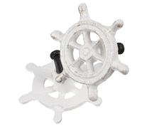 Cabilock Ship Wheel Cabinet Pulls Cast Iron White 2 Pack for Cupboard