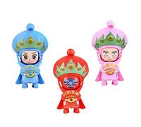 Cabilock Sichuan Opera Face Changing Doll Set 3pcs Traditional Chinese Opera Doll Souvenir Decorative Toy Collectible for Home and Office