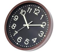 Cabilock Silent Luminous Wooden Round Wall Clock with Arabic Numerals Retro for Bedroom and Living Decor Wall-mounted No Battery Required