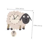 Cabilock Silent Nordic Swinging Sheep Wall Clock for Decor Cartoon Style Pendulum Wall Mount Clock Lovely Animal Design for Bedroom and Playroom