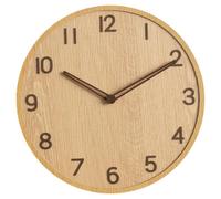 Cabilock Silent Wall Clock with Wood Grain Design Decorative Clock for Living Bedroom Office Unique Indoor Outdoor Wall Mounted Timepiece
