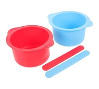 Cabilock Silicone Wax Warmer Bowl Replacement 2pcs Heat-resistant Wax Pot Liners with 16cm Stirring Sticks for Hair Removal Waxing Facial and Body Use