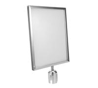 Cabilock Silver Stanchion Sign Holder for Retractable Belt Queue Barrier with Plastic and Stainless Steel Material, Easy to Install and Rust-resistant, for Crowd Control Barrier