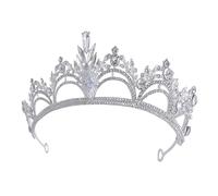 Cabilock Silver Wedding Tiara Bridal Headband for Women Featuring Practicality and Rhinestone Design Made from Zinc Alloy, for Dances and Engagements a Classic Princess Style Hair