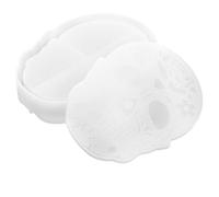 Cabilock Skull Box Mold Silicone DIY Halloween Skull Shape Storage Container Practical and Easy to Operate Novelty Tabletop Ornament Mold for Resin Casting Crafts