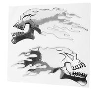 Cabilock Skull Car Decal Silver Decorative Vehicle Sticker for Motorcycle and Smooth Surfaces Plastic Material Easy to Install Unique Eye Catching Design