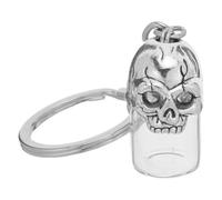 Cabilock Skull Zinc and Glass Urn Keychain Gothic Openable Vial with Lid, Sturdy Alloy and Glass Memorial or Keepsake for Ashes, Artistic Decorative Keyring Dog Human Pet