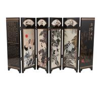Cabilock Small Desktop Screen Divider with Mini Folding Design, Wooden Vintage Chinese Style Room Divider for Living Rooms Home Decor, Multifunctional Decorative Piece and Miniature House