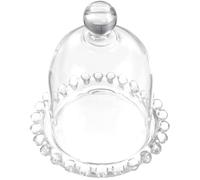 Cabilock Small Glass Dome Cake Stand with Serving Plate for Dessert Table Display Food Protection Tray for Cupcakes Candy and Preserved Flowers Rustic and Modern Party Decor