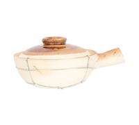 Cabilock Small Household Clay Casserole Pot with Single Handle White Stewing Pot for Home Kitchen Cooking for Soup and Stew