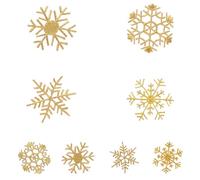 Cabilock Snowflake Embroidery Patches 8Pcs Gold Cloth DIY Applique for Christmas Crafts and Holiday Decorations Suitable for Clothing and Bags Random Style