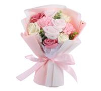 Cabilock Soap Bouquet Realistic Carnation and Rose Arrangement for Valentine's Day Teacher's Handheld Floral