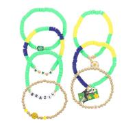 Cabilock Soccer Sports Stretch Bracelet, Team Party Fan Jewelry | Zinc Alloy Abs Cotton Rope, Stackable Fashion Style, and Football Matches and Street Rallies