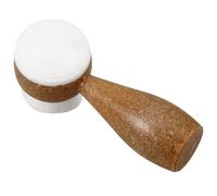 Cabilock Soft Natural Hair Facial Brush Double-sided Face Scrubber with Ergonomic Handle for Gentle Exfoliation and Makeup Removal Biodegradable Coconut Cleansing Tool