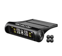 Cabilock Solar Powered Tpms Tire Pressure Monitor System with Color Display Real Pressure and Temperature Alerts for Cars External Wireless Sensor USB Rechargeable