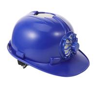 Cabilock Solar Powered with Versatile Use Hard Hat with Cooling Fan Blue Plastic Safety Helmet for Construction Workers for Outdoor Construction Work and Activities