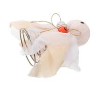 Cabilock Spooky Ghost Tree Topper Miniature Halloween Christmas Treetop Ornament with Gauze for Indoor Outdoor Party Decorations and Mini Xmas Supplies