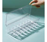 Cabilock Sports Card Collector Box with Lid - Clear Acrylic Business Card Holders for Office Desk Organizer, 1Pc