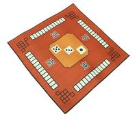 Cabilock Square Mahjong Table Mat Thick Quiet Hand-rub Cover | Polyester Rubber Build, Coffee Colour with Simple Pattern, Protects Table Surface, Non Slip and Fray Resistant