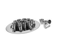 Cabilock Stackable Stainless Steel Communion Cups for Church Services Metal Chalice with Plate Space Saving Design for Worship Ceremonies Smooth Finish for Comfortable Use