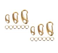 Cabilock Stainless Steel Clasps for DIY Jewelry Making Gold Bracelet Connecting Buckles with Key Rings Lightweight Collar Clips and Craft Findings