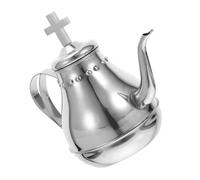 Cabilock Stainless Steel Communion Tea Kettle with Infuser Vintage Portable Religious Water Pot for Church Rituals Polished Metal Teapot for Sacred Ceremonies and Outdoor Missions