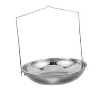 Cabilock Stainless Steel Hanging Scale Pan with Chain for Dial Spring Hook Scale Portable Industrial Weighing Scoop Tray for Food Fruit Baking Shopping and Travel Use