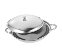 Cabilock Stainless Steel Hot Pot with Lid 10-inch Non-Spill Cooking Wok Lightweight Induction Compatible for Noodles and Soups Kitchen Essential for Home Cooking