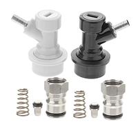 Cabilock Stainless Steel Keg Tap Couplers Ball Lock Disconnect Valve Set 2pcs Black White for Home Brewing Draft Beer Dispensing