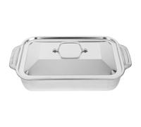 Cabilock Stainless Steel Roasting Pan with Handle and Lids, Heavy Duty Rectangular Grilled Fish Plates Oven Baking Pans Cookie Cake Sheet for Barbecue