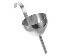 Cabilock Stainless Steel Wine Funnel with Hook, Small Metal Kitchen Funnel for Bottle Transfer and Liquid Filling, Versatile Food Transfer Tool for Brewing and Milk Pouring
