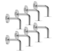 Cabilock Stair Handrail Brackets and Thickened Modular Structure Stainless Steel 8pcs with Polished Surface Easy Installation Stair Rail Hardware for Home and Shopping Mall Banisters