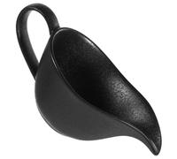 Cabilock Steak Sauce Cups Pour Shaped Rustic Large Serving Bowl Gravy Saucier Sides Serving Bowls Drip Cup Sauces Spout Mixing Bowl Jugs Serving Meat Bowl Enamel Black Porcelain