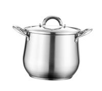 Cabilock Stock Pot Large Capacity Stainless Steel Large with Lid and Dual Handle Design Thickened Bottom Sturdy Soup Pot Resistant to Deformation for Home Cooking and Meal Prepping
